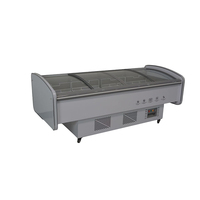 Réfrigérateur commercial à vitrine incurvée, armoire réfrigérée pour salades, table de préparation de sandwichs, présentoir 2,1 m