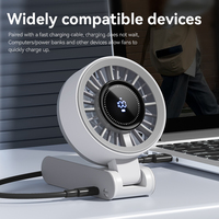 Nouveau ventilateur portable USB 2026, mini ventilateur de bureau, affichage numérique, pliable, ventilateur à porter autour du cou, personnalisation OEM/ODM disponible