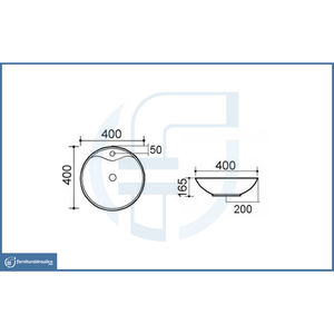 Lavabo Ovalado de Piedra de Estilo Moderno de 40 cm de Diámetro para Baño, Hotel, Uso en Aseos - LA30 - Product Image 2