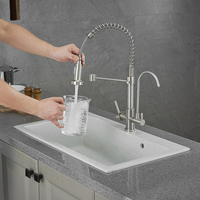 Robinet mélangeur de cuisine moderne en laiton, 3 voies, 2-en-1, avec douchette extractible pour eau filtrée