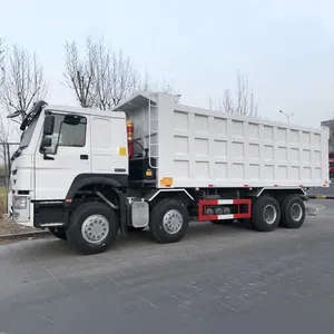 Stokta düşük fiyat kullanılan Howo 400HP 371hp 8X4 12 tekerlek lastikleri nakliye damperli Dumer kum toprak taş kargo Mini DAMPERLİ KAMYON satılık