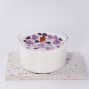 Bougie parfumée en verre avec mèche en bois, bougie spirituelle en <span class=keywords><strong>cire</strong></span> de soja, ensemble de bougies artisanales d'aromathérapie, bougies personnalisées en gros - Product Image 3