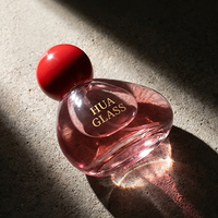 Flacon de parfum rond de 50 ml avec bouchon à bille, flacon pulvérisateur en verre avec logo personnalisé et boîte cadeau