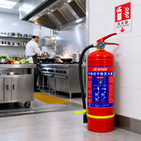 Extincteur portable en poudre sèche ABC de 6,4 kg en acier au carbone MENGJAING FIRE MFABCE4 à déclenchement en 15 secondes pour la cuisine – Sécurité familiale