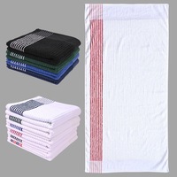 Serviette de sport en coton côtelé avec trois bandes latérales, portable, pour la gym et les tournois d'athlétisme en extérieur (vente en gros)