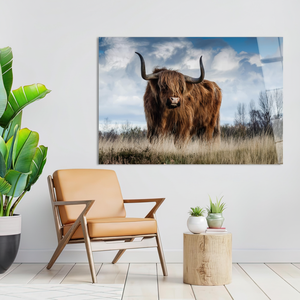 Printed Canvas Artwork: Highland Cow <b>Poster</b> with Scottish Charm,TEMPERED GLASS ART - Product Image 3
