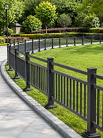 Barrières de balcon en alliage d'aluminium 6063 faciles à assembler, pour extérieur, avec revêtement en poudre gris imperméable, pour villa et escalier