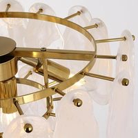 Lustre Moderne en Verre Doré Nuageux, Créatif, à 2 Niveaux, Suspension de Luxe en Cristal pour Chambre et Salon