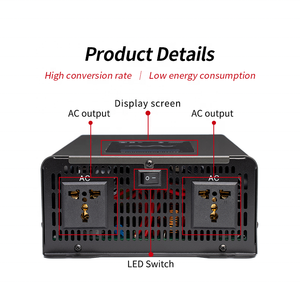 Inversor de Corriente de Onda Sinusoidal Pura de Alta Eficiencia 5000W 10000W 12V 24V 48V AC 110V 220V para Sistemas Solares Domésticos LXG38-G41 12V 24V - Product Image 6