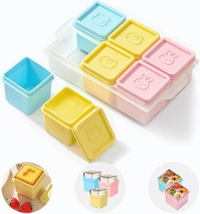 Moules individuels en silicone avec couvercles pour la congélation de cubes de soupe et de grands glaçons pour le stockage alimentaire - Product Image 1