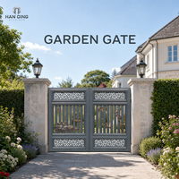 Portail de jardin en aluminium de sécurité anti-escalade avec pointe en forme de lance, revêtement poudré noir, durable, résistant aux UV, écologique, personnalisable, pour villa