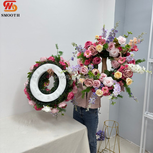 Corona de Flores de Rosa Coloridas Rosa y Morado en Oferta, Aro de Flores a Bajo Precio para Bodas, Hogar y Exteriores - Product Image 4