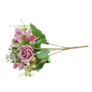 Bouquet de roses artificielles en soie Lichao, fait main, pour mariage, décoration intérieure, accessoires de photographie, style moderne - Product Image 4