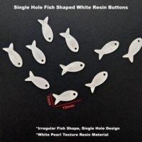 Boutons en résine blancs irréguliers effet poisson, à trou unique, surface nacrée, pour la décoration de sacs et les projets de quilting faits main – Vente chaude