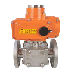 Vanne à boisseau sphérique 3 voies 24VDC pour eau DN80, température normale, TOP-140, fournisseur professionnel chinois, CE ISO, vanne à boisseau sphérique industrielle 3 voies - Product Image 3