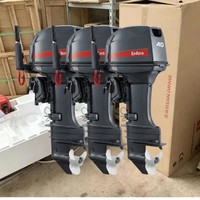 Mesin Tempel 2 Tak 40HP Pendingin Air dengan Poros Ekstra Panjang untuk Kapal Nelayan Fiberglass Beban Berat
