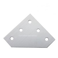 Plaque de fixation d'angle anodisée en forme de L, 5 trous, 90 degrés, plaque de jonction extérieure pour routeur CNC, pièces d'imprimante 3D