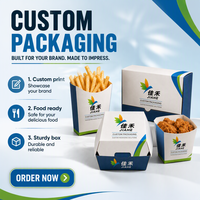Boîtes d'emballage pour la restauration rapide personnalisées avec logo, boîtes en papier pour frites, hamburgers, poulet frit, pour emporter