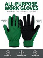Gants de jardinage HAIYI, doigts entiers, antidérapants, sangle de poignet réglable, tissu respirant et durable, protection UV, cyclisme, gym, musculation