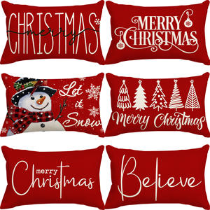 Funda de Cojín de Lino, Funda de Almohada Lumbar Estampada, Decoración Navideña para el Hogar, Funda de Cojín para Sofá - Product Image 2