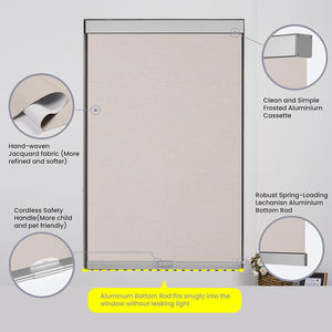 ظلال بكرة ZHENPIN لاسلكية للنوافذ مع غطاء كاسيت ألومنيوم ستائر تعتيم أقمشة العزل الحراري - Product Image 2