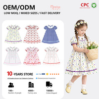 Ensembles de vêtements pour filles, robes pour enfants à manches courtes, tenues pour enfants pour la fête de Pâques, broderie en croix, robes pour bébés filles printemps été