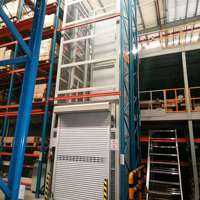 Plateforme élévatrice verticale hydraulique à rail de guidage à faible taux de défaillance pour le transport de marchandises et de matériaux sur site de stockage