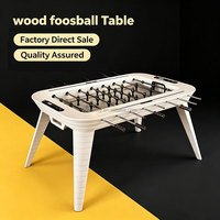 Table de baby-foot professionnelle de luxe de haute qualité, en acier inoxydable 304 doré, avec cadre en bois, pour adultes, intérieur, verre trempé, personnalisable