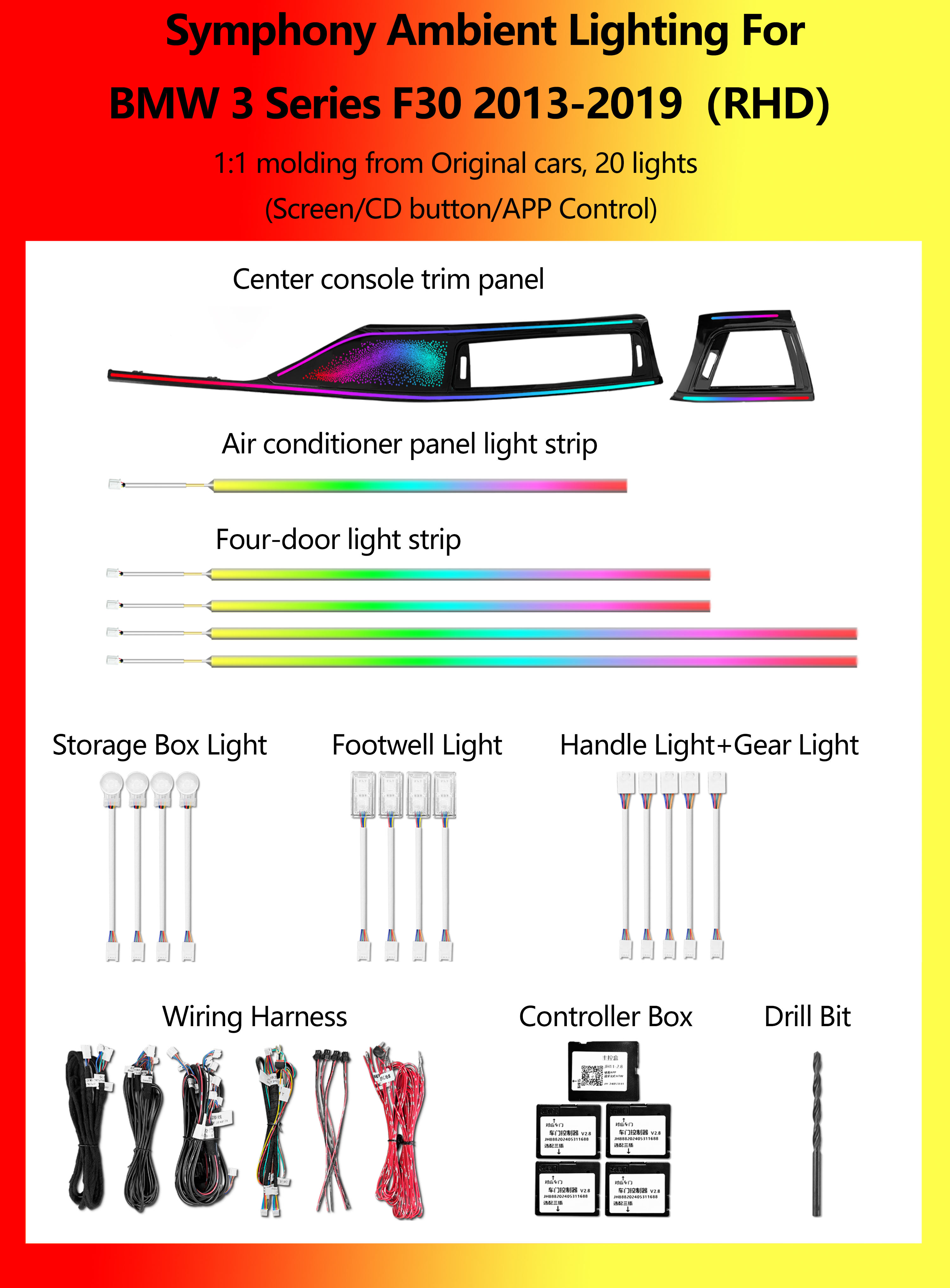 BMW Série 3 F30 Symphony 20 lumières RHD