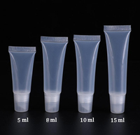 Tubes de gloss à lèvres vides à presser 5ml 10ml, contenants transparents en plastique pour baume à lèvres et huile à lèvres, tubes d'emballage cosmétique personnalisables avec logo, vente en gros