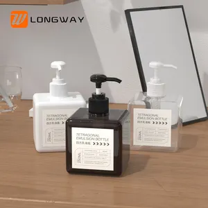 Square Foam Soap Dispenser 250ml Refillable Plastic Foam Pump Bottle For Liquid Soap Shampoo Shower Gel