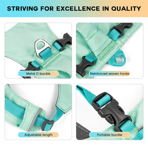 中型から大型犬に理想的な、重厚スポンジハンドルを備えた革新的なダブル列4バックルペットハーネス - Product Image 5