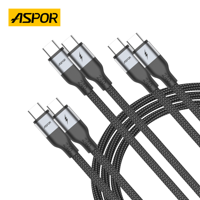 For A026 Right-Angle 240W USB-C USB-C Fast Charging Cable Nylon Braided 1M Pure Copper Conductor Aluminum Alloy Head for