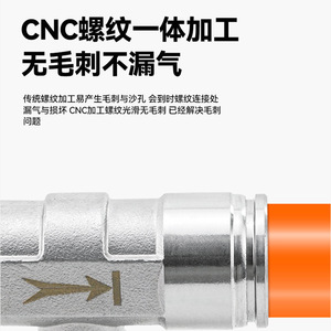 Connecteur pneumatique en acier inoxydable, régulateur de vitesse, soupape de limitation de débit unidirectionnelle SL6 01 8 02 10 03 - Product Image 4