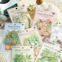 Lot de 30 autocollants décoratifs Mocard Pet Chalk, série Collection Plantes Vertes, pour carnet de notes DIY, 6 modèles
