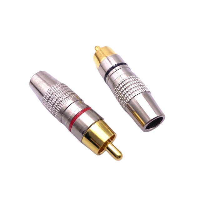 High Quality Copper Male RCA Cinch Plug Solderless Audio Video Connector
