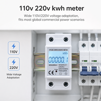 Meter Energi Digital Satu Fasa dengan Lampu Latar LCD, 110V 220V 5(60)A Din Rail KWh Meter, Akurasi Kelas 1.0, Rumah Sewa