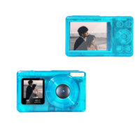 Appareil photo numérique HD à double écran DC06T 2,4 pouces 4K CMOS avec autofocus, zoom optique 17-30x, flash LED, filtres créatifs, fonction sourire