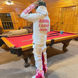 Conjunto de Sudadera con Capucha y Pantalones Deportivos de Alta Calidad con Logotipo Estampado, Conjunto de Sudadera con Capucha y Pantalones Deportivos de Algodón de Gran Tamaño - Product Image 6