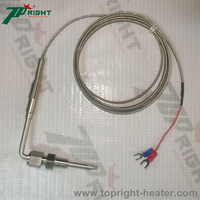 Sonde de température électrique de type thermocouple à vis avec fil en acier torsadé