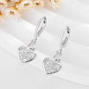 2025โรงงานขายส่งจี้หัวใจ14K ทองแดงฝังเพทายชุบทองสวมใส่ประจำวันเครื่องประดับทองเหลือง - Product Image 2