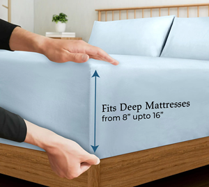 Hotel Grade 400TC 100% Polyester <strong>Fitted</strong> <strong>Sheet</strong> 16 Inch <strong>Deep</strong> Pocket 360 Elastic <strong>Fitted</strong> <strong>Bed</strong> <strong>Sheet</strong> For Hospitality - Product Image 1