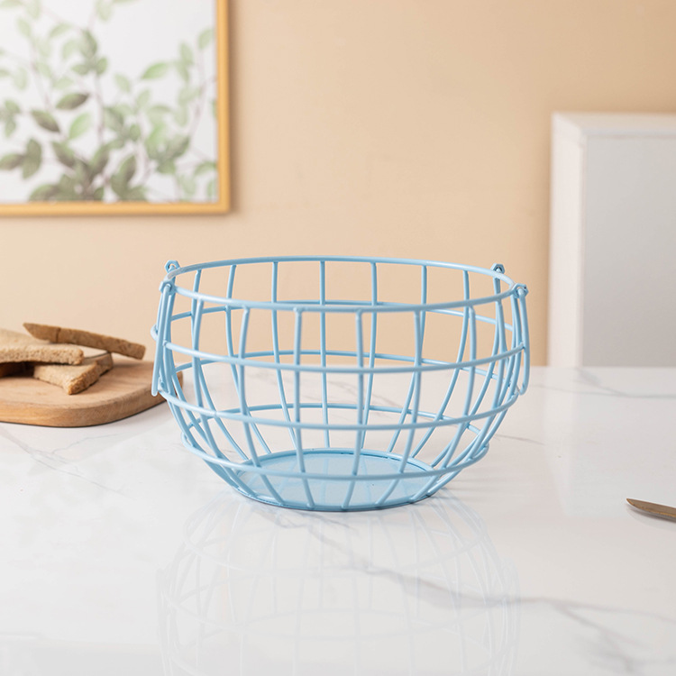 Single blue American-style basket