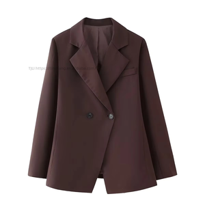 <b>Explosive</b> V Collar High Waist Slim Solid <b>Color</b> 2 Button Women's Suit Fashion - Product Image 4