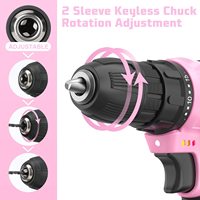 Perceuse électrique sans fil 12V rose et outils à main 45 pièces ensemble d'outils kit d'outils pour la maison pour le bricolage entretien de la maison