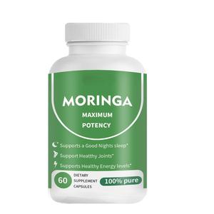 Capsules de Moringa Bio OEM 800mg, poudre de feuilles de Moringa pure, origine unique, pour l'énergie, le métabolisme et le soutien immunitaire - Product Image 2