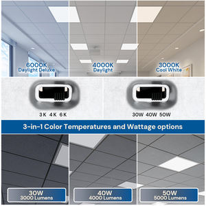 Panel de Luz LED Empotrable de Techo, 600*600 600*1200 <span class=keywords><strong>2x2</strong></span> 2x4 40W, 3CCT, Interruptor DIP, Retroiluminado, Regulable, para Supermercado, Hospital, Oficina - Product Image 2