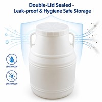 Bidon cylindrique en plastique HDPE de 50 L, résistant aux chocs, durable, de qualité alimentaire, recyclable, écologique, étanche, pour l'industrie alimentaire