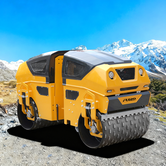 Compact Design Remote Control Trench Roller 1.3 Ton Road Vibrating Machine Double Drum Vibratory Road Roller Compactador