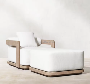 Mobilier de jardin, ensemble de salon de jardin, mobilier de luxe moderne pour hôtel, canapé de jardin à ossature en bois de teck massif - Product Image 3